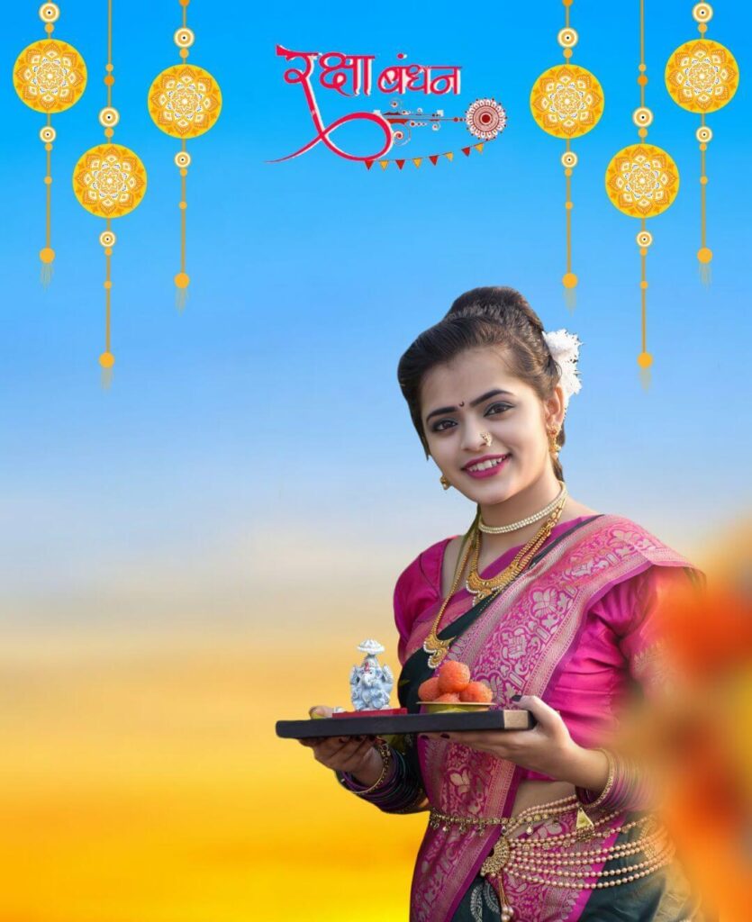 Happy Raksha Bandhan Background With Girl For Rakhi