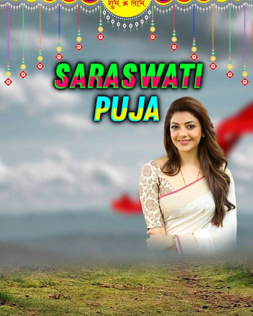 Beautiful Girls Maa Latest Saraswati Puja Special CB Background Free Stock Photo Download