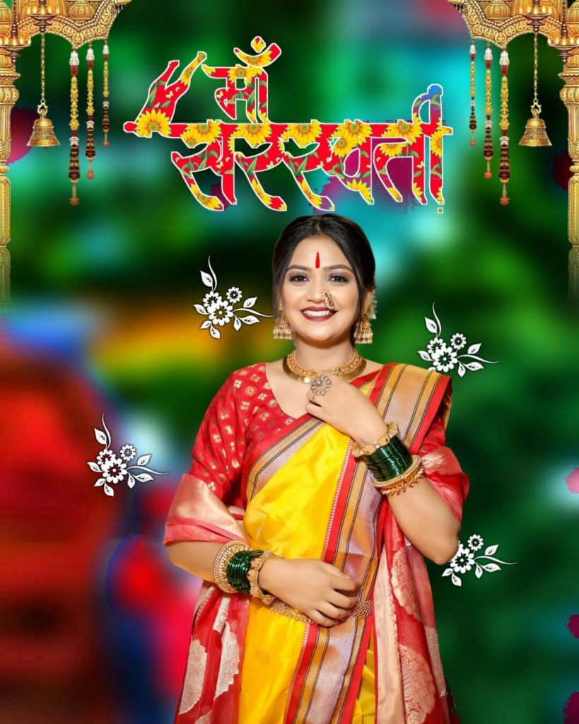 Maa Saraswati Puja Special Editing Background Free Stock Photo with Girls Images