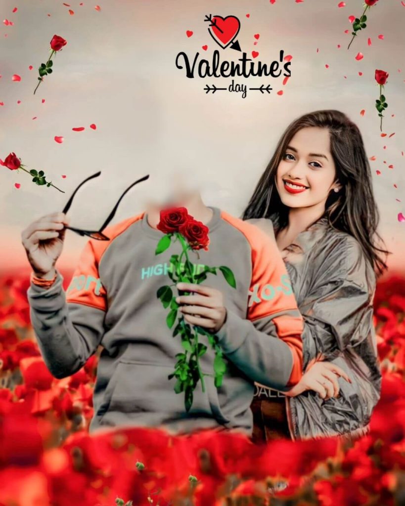 valentine day background with boy and girl