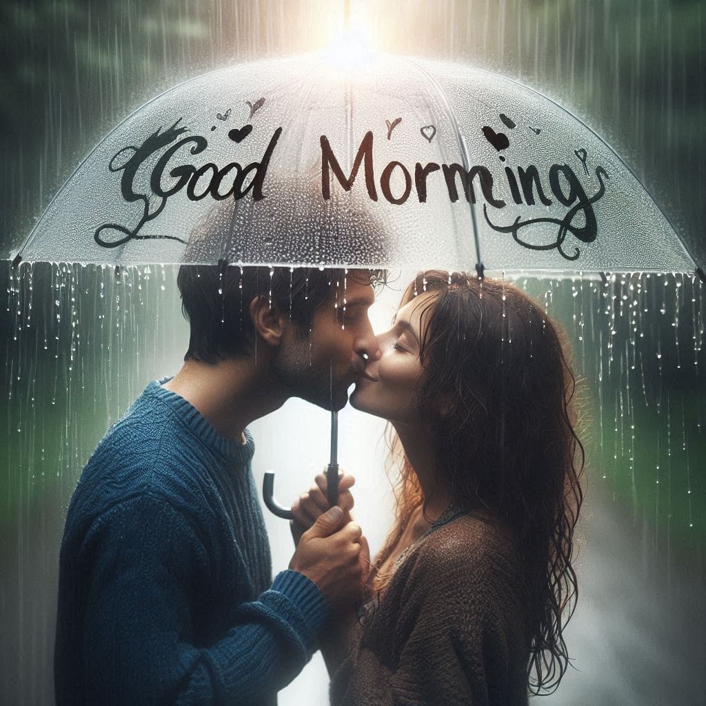 love romantic kiss good morning images