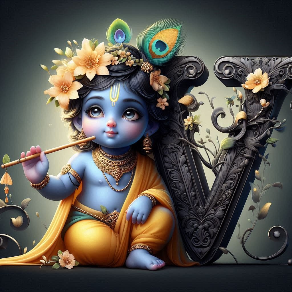 Krishna Janmashtami First Letter 3D Name Ai Image Free 72 Beautiful krishna janmashtami dp images download
