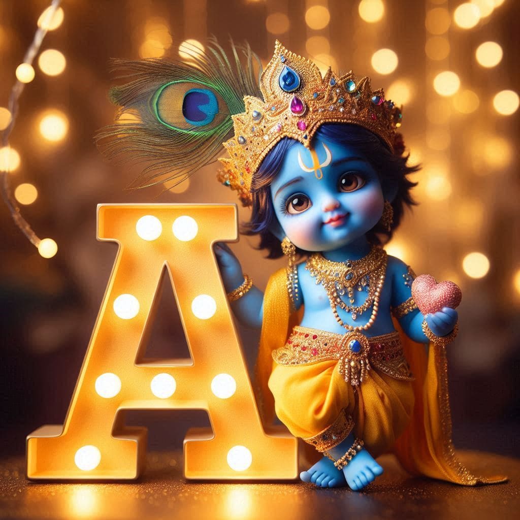 Krishna Janmashtami First Letter 3D Name Ai Image Free 4 Beautiful krishna janmashtami dp photos download