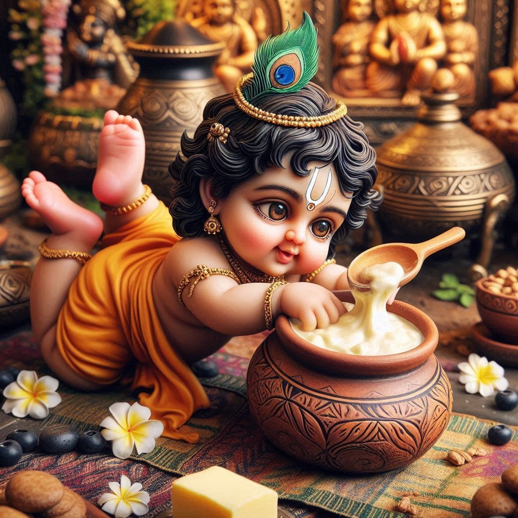 Happy Krishna Janmashtami Images 2024 (Baby Krishna) 3 Cute baby Krishna image