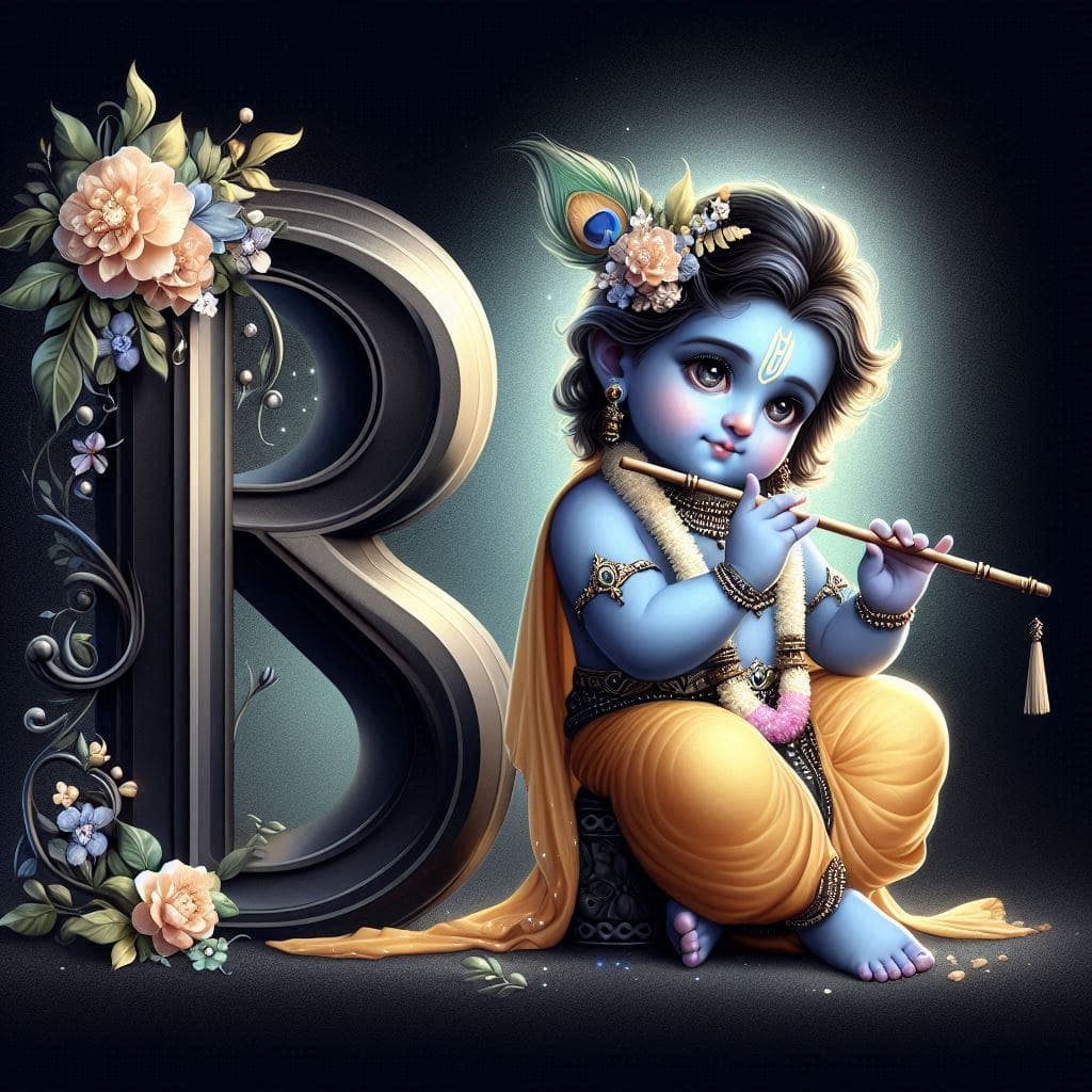 Krishna Janmashtami First Letter 3D Name Ai Image Free 7 Cute krishna janmashtami dp images hd download