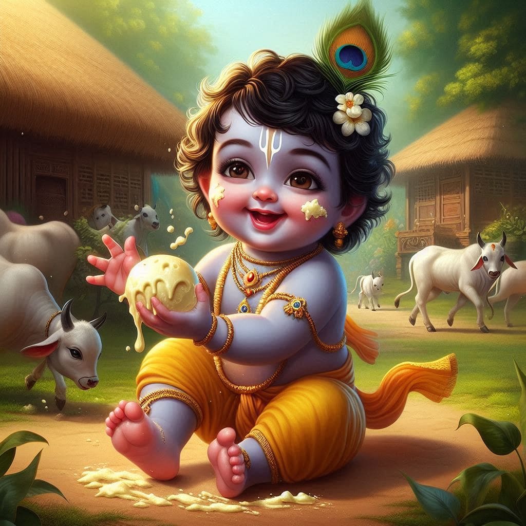Happy Krishna Janmashtami Images 2024 (Baby Krishna) 28 Janmashtami background HD images