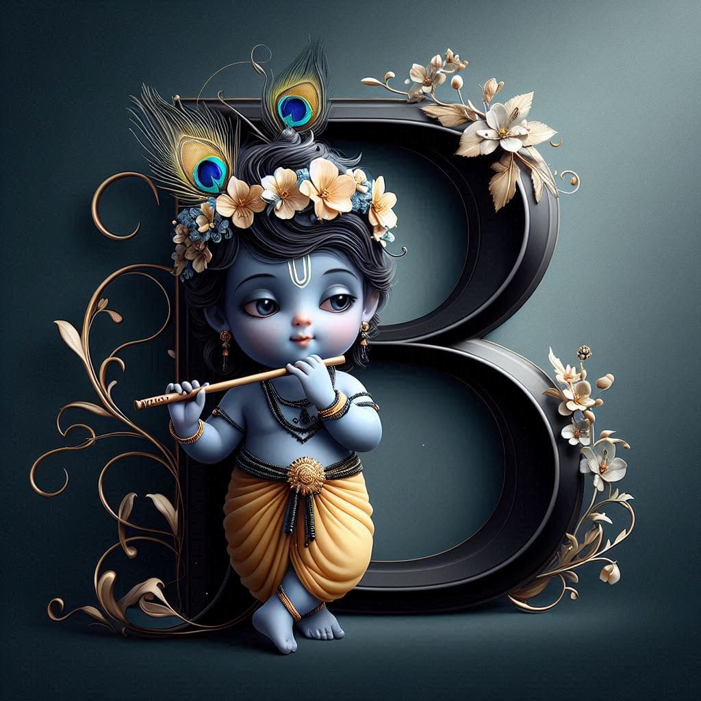 Krishna Janmashtami First Letter 3D Name Ai Image Free 5 Krishna Janmashtami Images HD