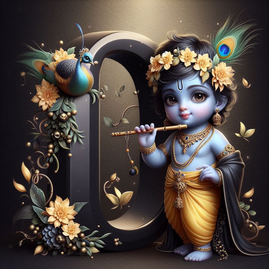 Krishna Janmashtami First Letter 3D Name Ai Image Free 13 Krishna Janmashtami psd free download