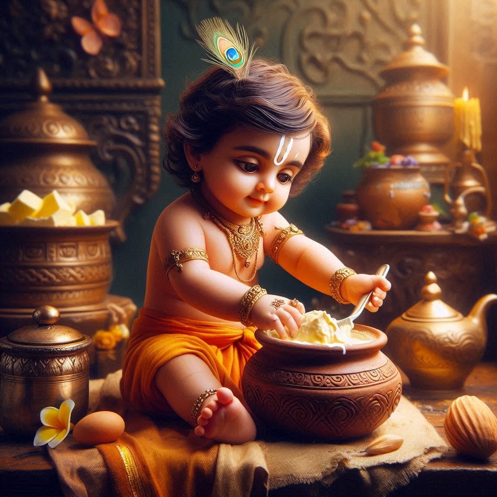 Happy Krishna Janmashtami Images 2024 (Baby Krishna) 48 Krishna Wallpaper HD 4k iPhone
