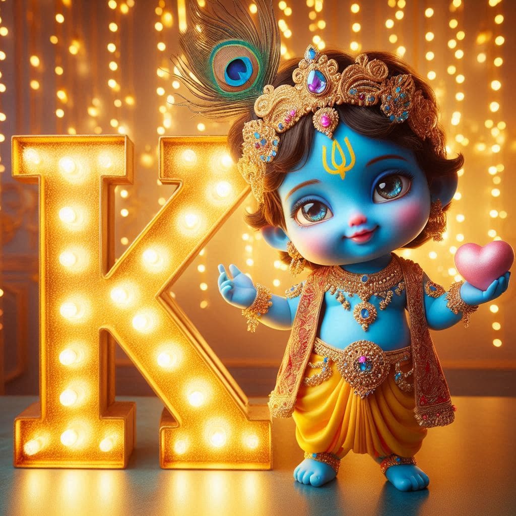 Krishna Janmashtami First Letter 3D Name Ai Image Free 38 Krishna janmashtami dp for whatsapp hd download