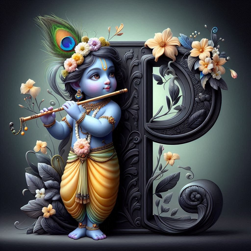 Krishna Janmashtami First Letter 3D Name Ai Image Free 53 Krishna janmashtami dp hd download for mobile
