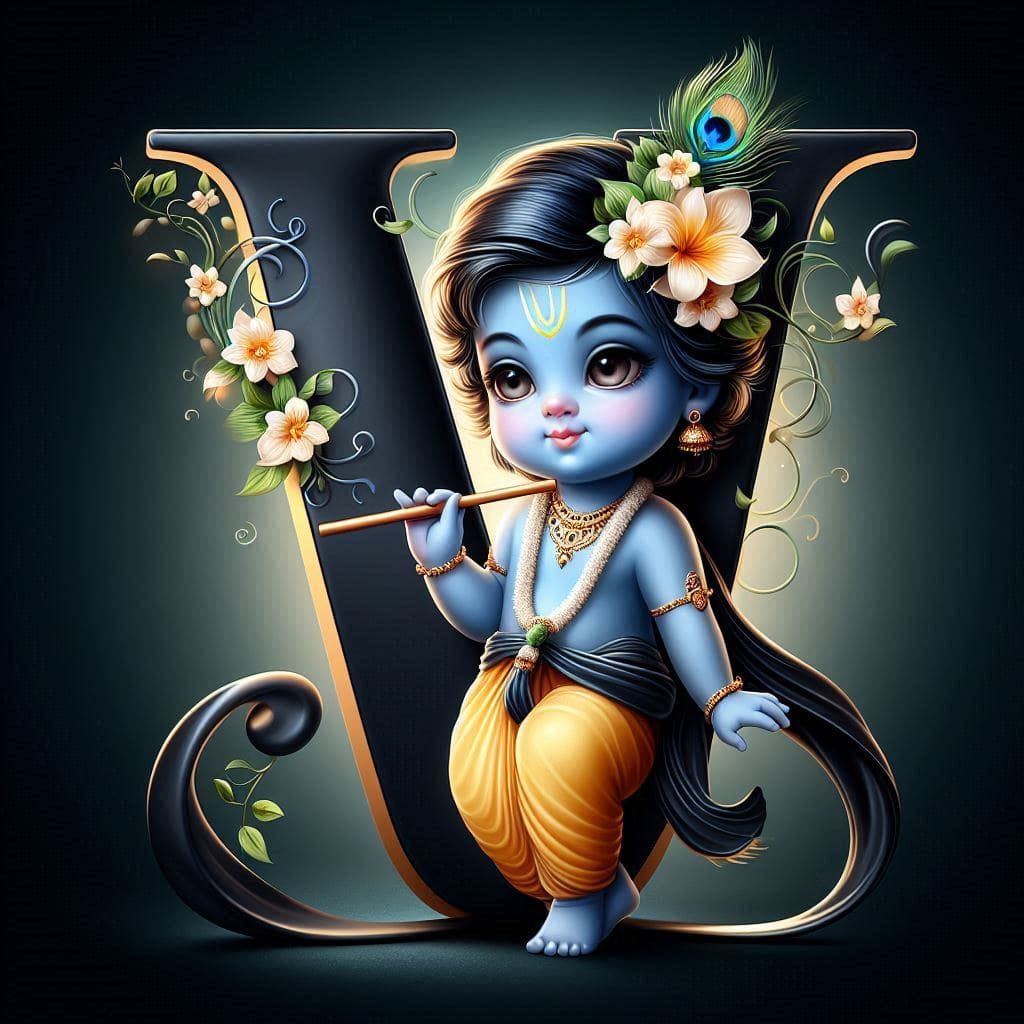 Krishna Janmashtami First Letter 3D Name Ai Image Free 69 Krishna janmashtami dp images for whatsapp download
