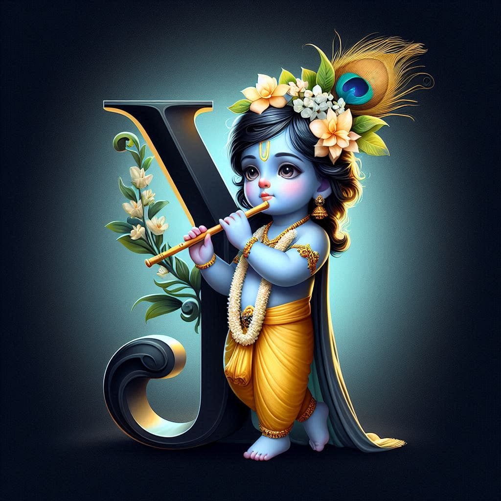 Krishna Janmashtami First Letter 3D Name Ai Image Free 79 Krishna janmashtami dp images for whatsapp hd download