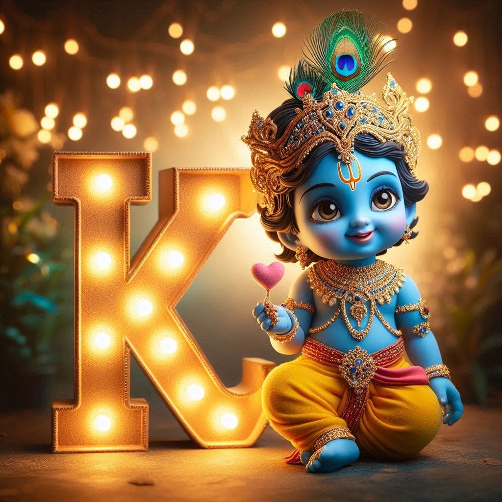 Krishna Janmashtami First Letter 3D Name Ai Image Free 37 Krishna janmashtami dp images hd download 2024