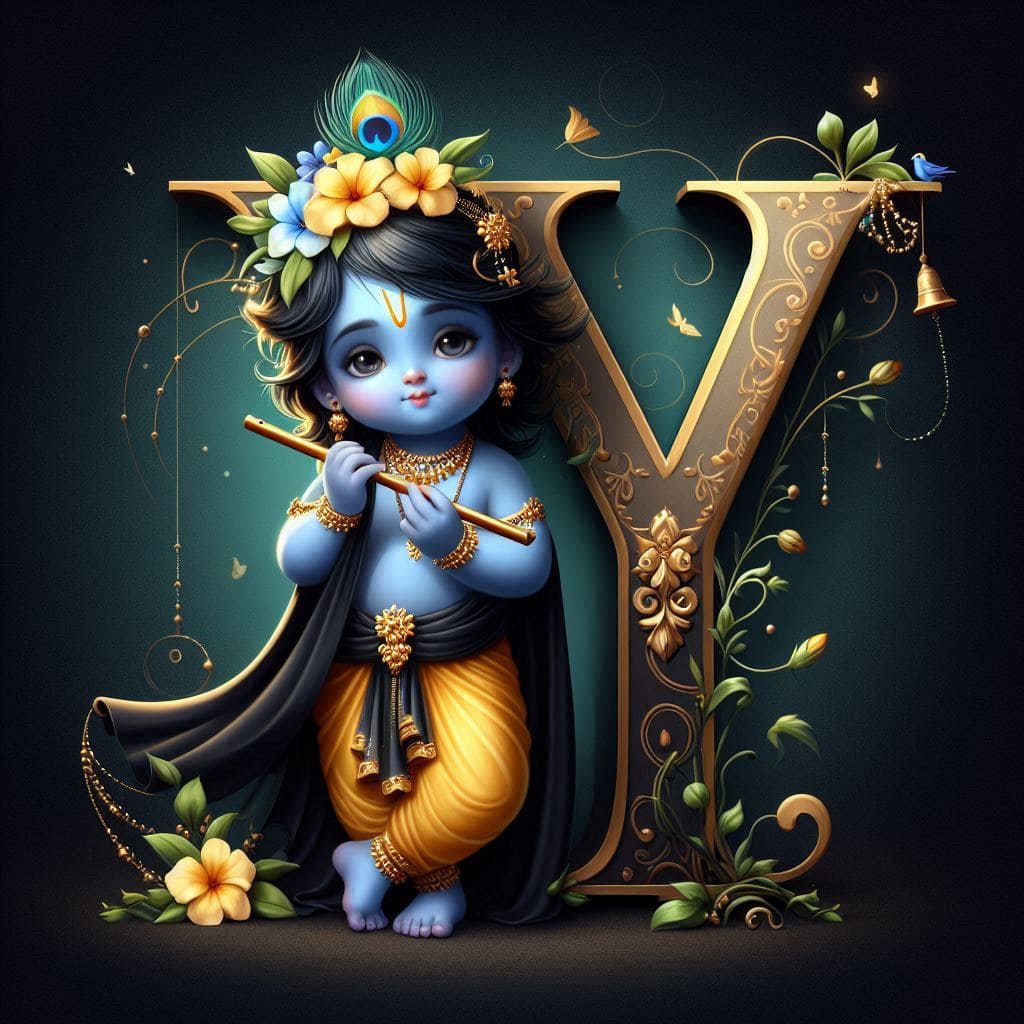 Krishna Janmashtami First Letter 3D Name Ai Image Free 78 Krishna janmashtami dp images hd download for whatsapp