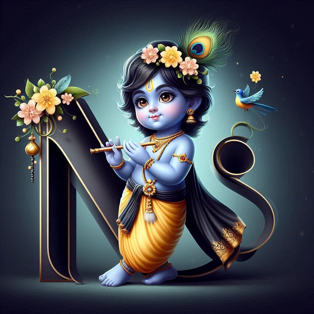 Krishna Janmashtami First Letter 3D Name Ai Image Free 46 Krishna janmashtami dp photos hd download for whatsapp