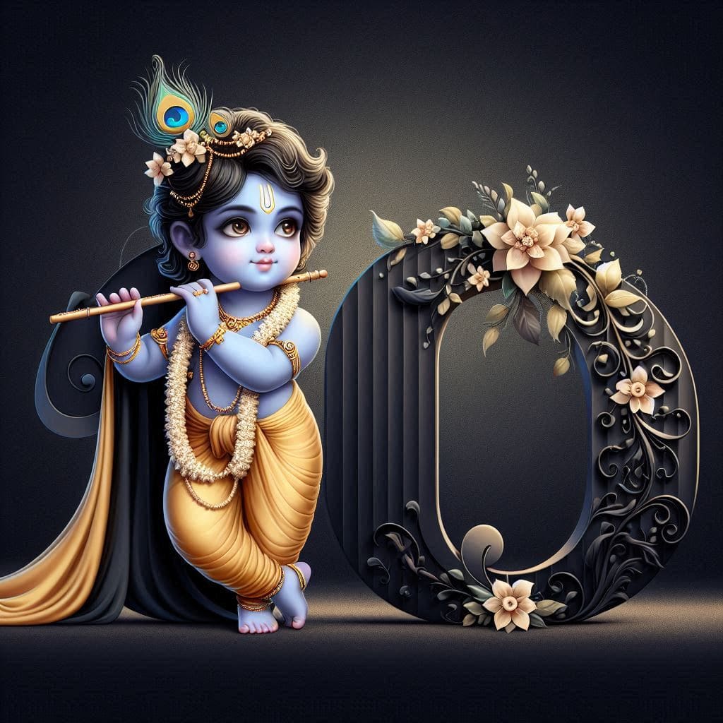 Krishna Janmashtami First Letter 3D Name Ai Image Free 15 Krishna janmashtami dp wallpaper download