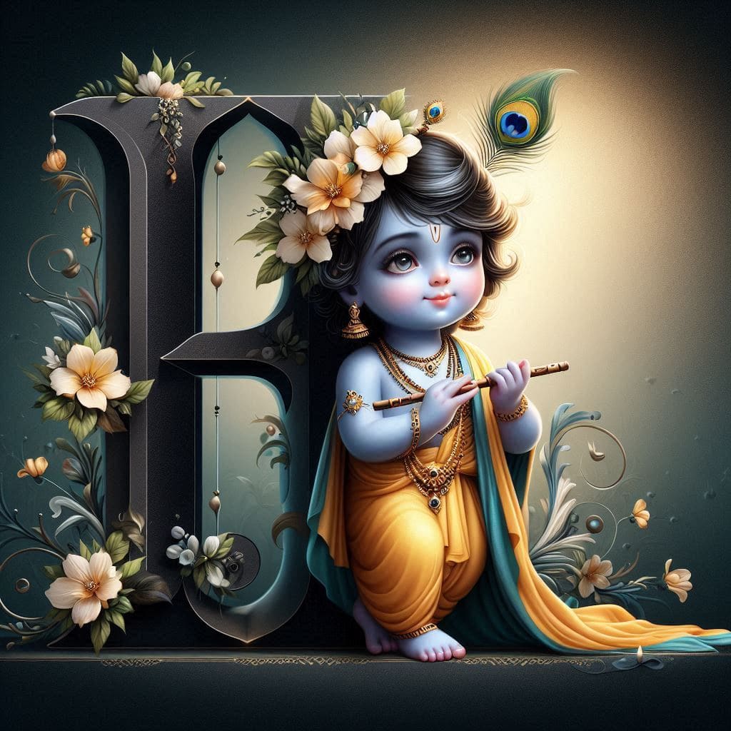 Krishna Janmashtami First Letter 3D Name Ai Image Free 26 Krishna janmashtami dp wallpaper for whatsapp