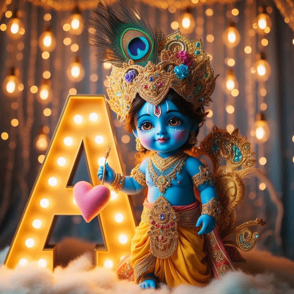 Krishna Janmashtami First Letter 3D Name Ai Image Free 1 Krishna janmashtami dp wallpaper hd 4k download