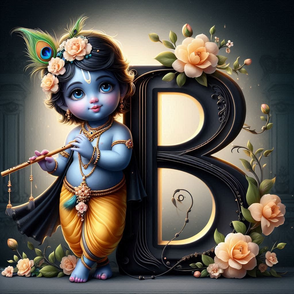 Krishna Janmashtami First Letter 3D Name Ai Image Free 6 Krishna janmashtami dp wallpaper hd 4k