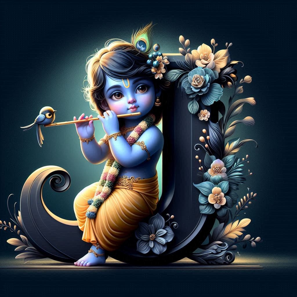 Krishna Janmashtami First Letter 3D Name Ai Image Free 31 Krishna janmashtami dp wallpaper hd download 2020
