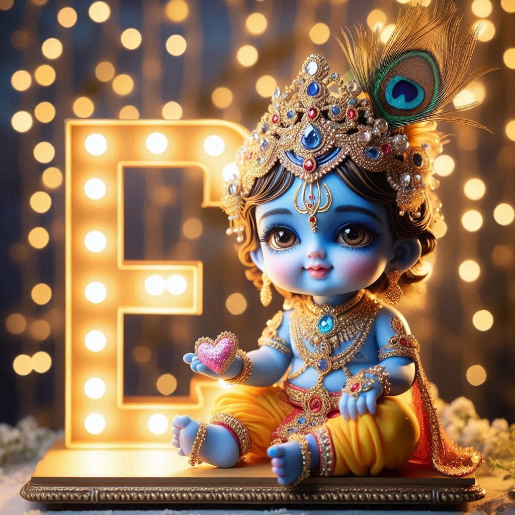 Krishna Janmashtami First Letter 3D Name Ai Image Free 17 Krishna janmashtami dp wallpaper hd download