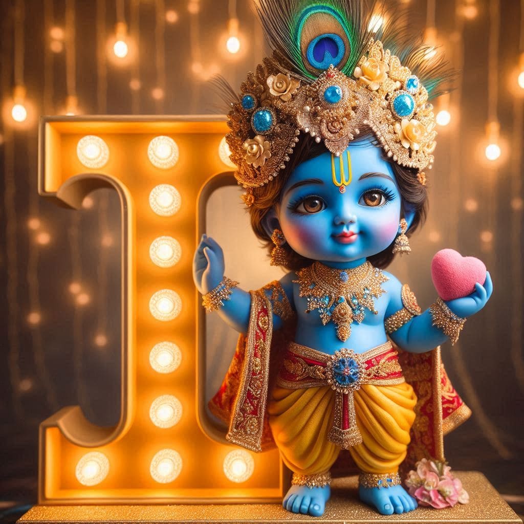 Krishna Janmashtami First Letter 3D Name Ai Image Free 28 krishna janmashtami dp wallpaper