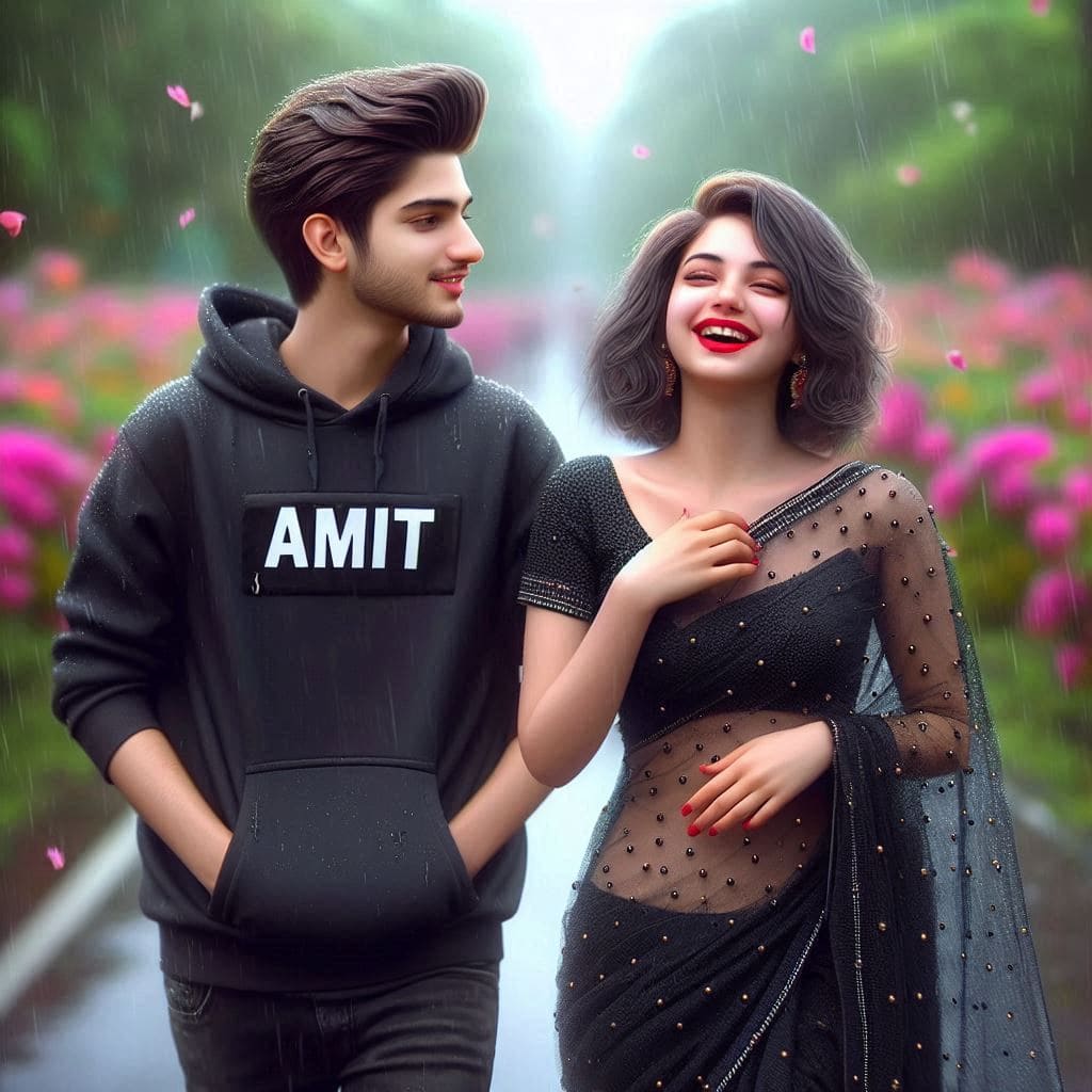 Couple In Rain Walking Name Ai Photo Editing Prompt 6 Couple bing ai prompt generator