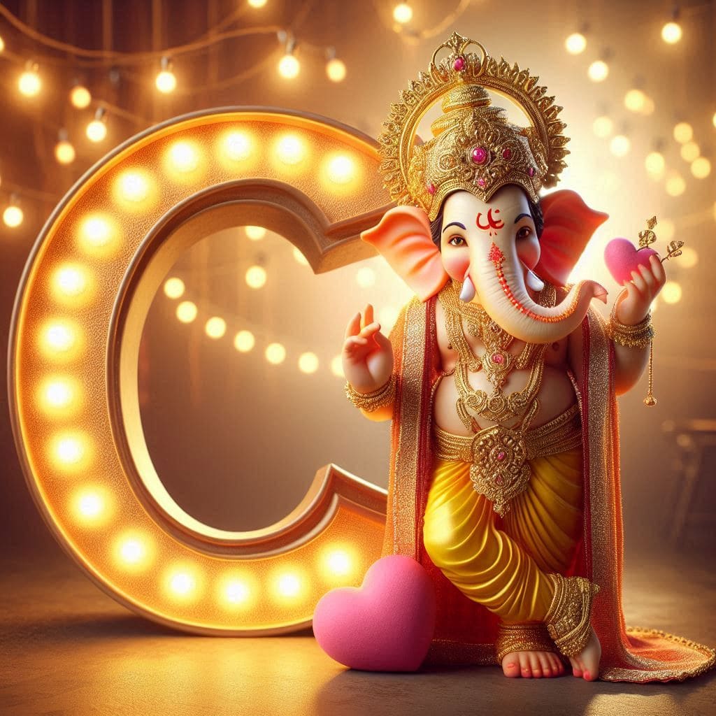 Ganesh Chaturthi 3D Name Art Ai Image Free Download 9 Ganesh AI image
