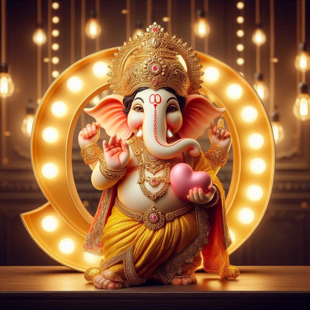 Ganesh Chaturthi 3D Name Art Ai Image Free Download 37 Ganesh AI images