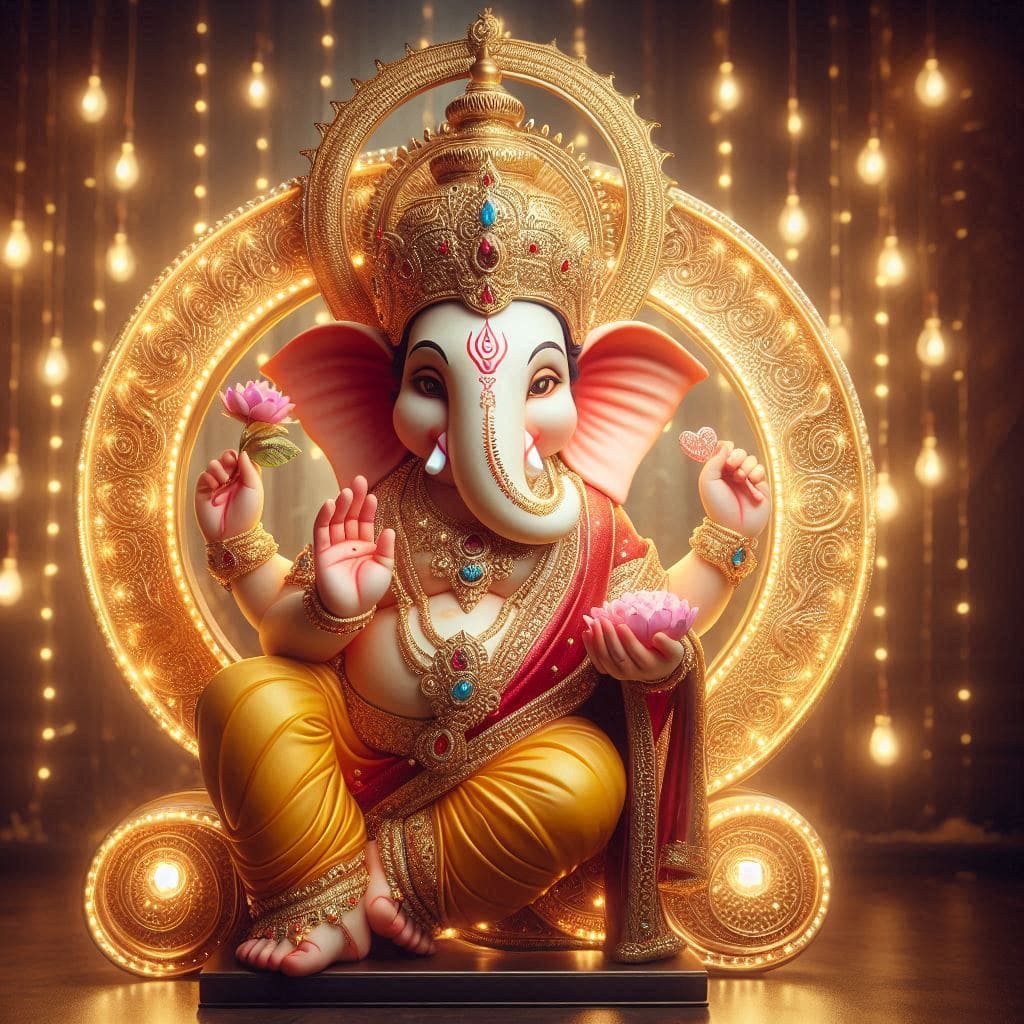 Ganesh Chaturthi 3D Name Art Ai Image Free Download 35 Lord Ganesha AI generated images 1080p