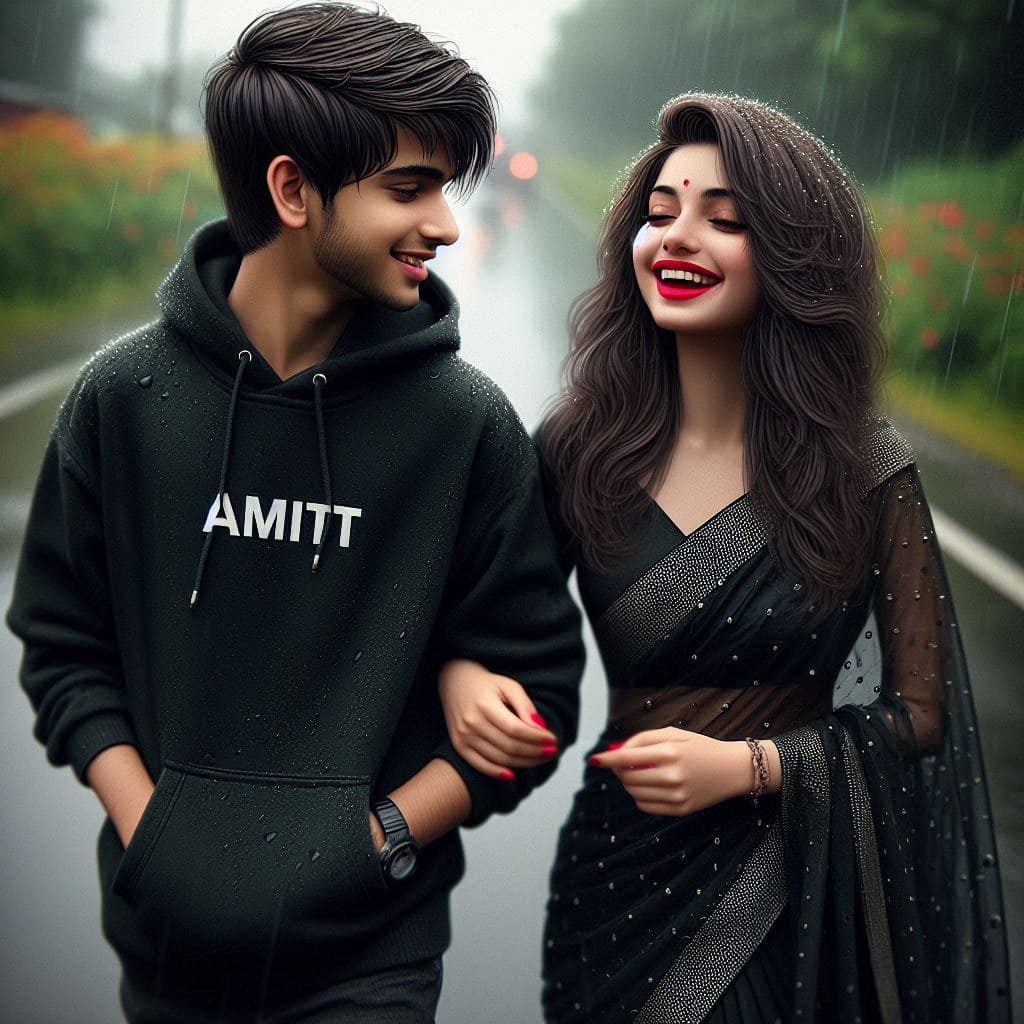 Couple In Rain Walking Name Ai Photo Editing Prompt 8 couple bing ai prompt free