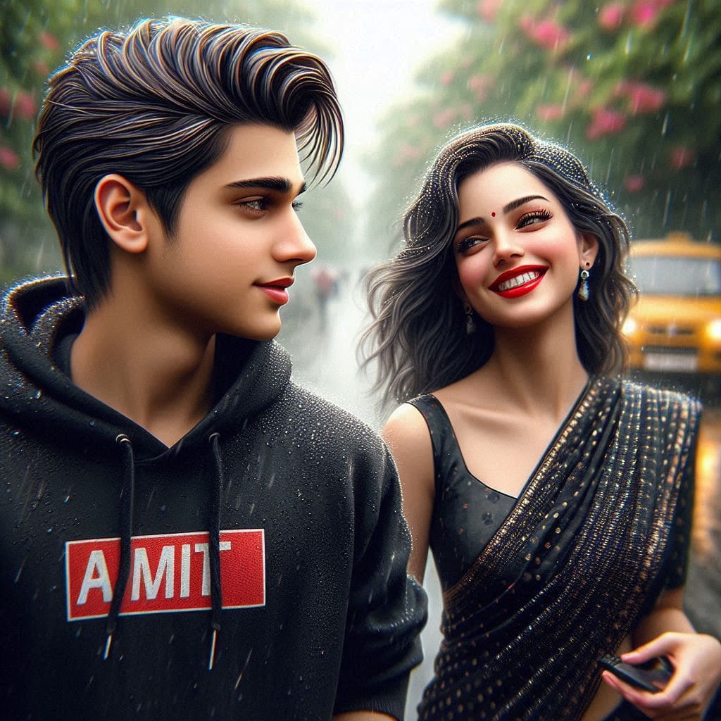 Couple In Rain Walking Name Ai Photo Editing Prompt 5 couple bing ai prompt