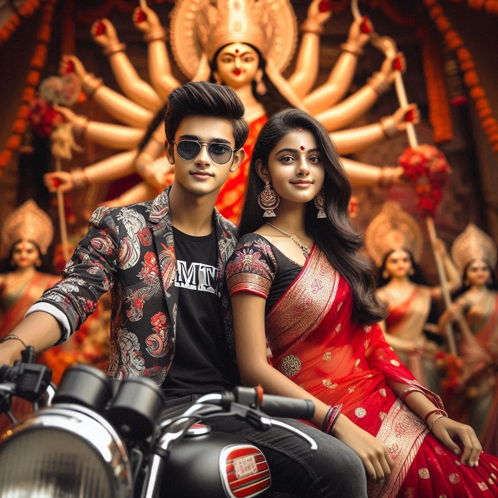 Navratri Ai Couple Photo Editing Prompt 2024 5 Ai Photo Editing Rajan Editz girl and boy