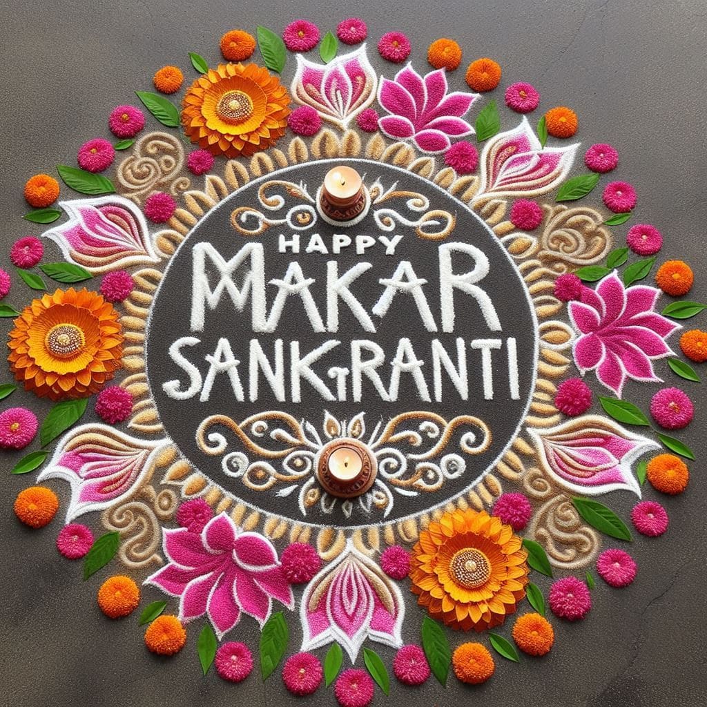 makar sankranti rangoli images